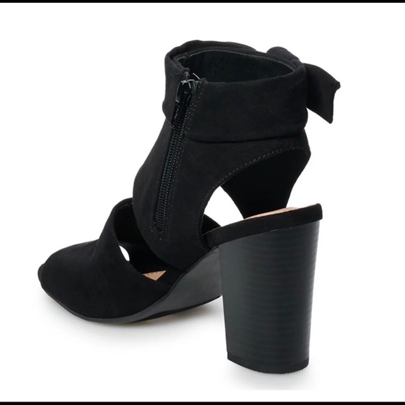 LC Lauren Conrad Open toe booties, black size 8.5 - Picture 3 of 9